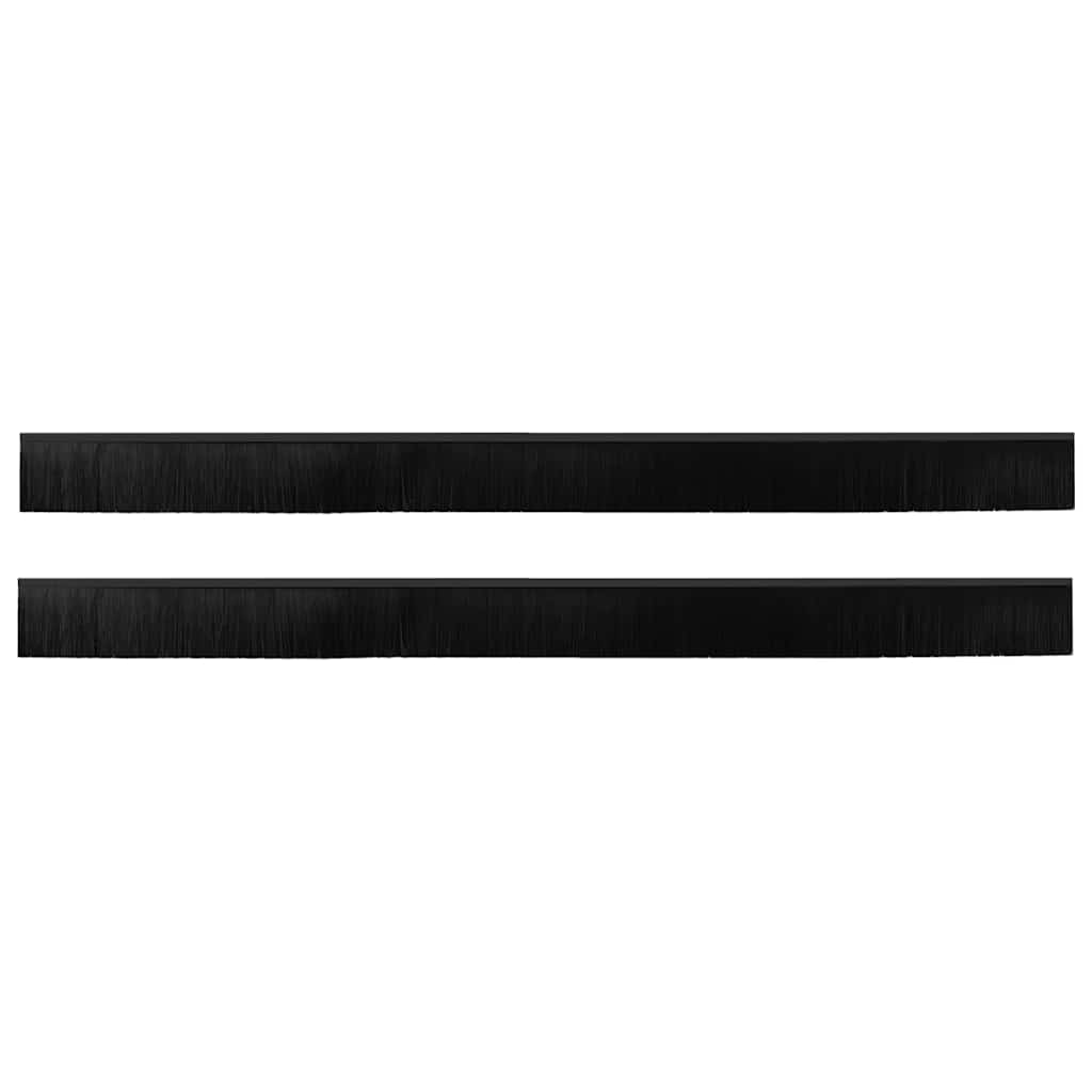 vidaXL Screw-on Door Brush Seals 2 pcs Black 100 cm Aluminium Alloy
