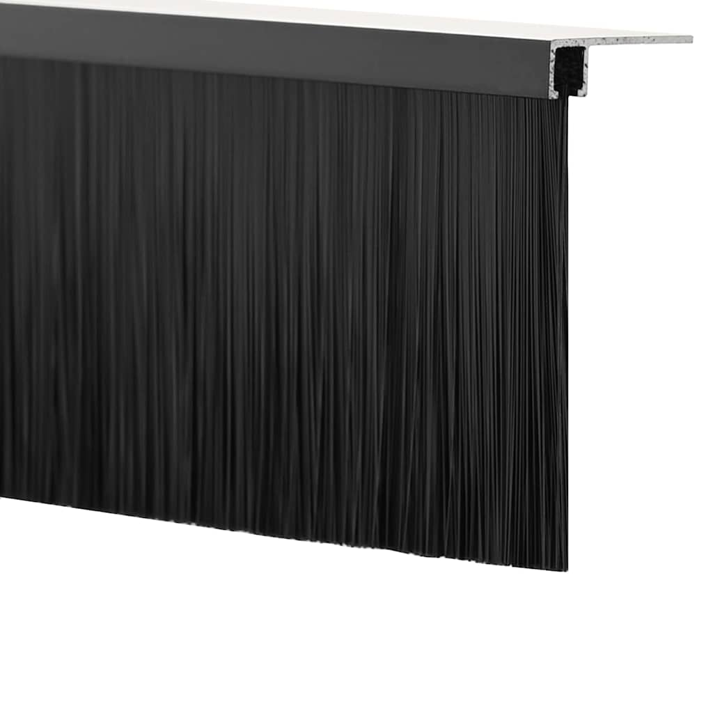vidaXL Screw-on Door Brush Seals 6 pcs Black 100 cm Aluminium Alloy