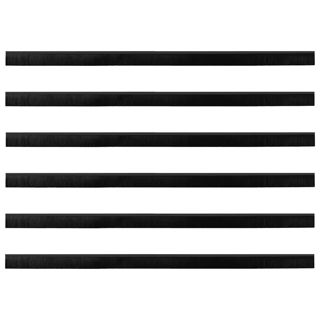 vidaXL Screw-on Door Brush Seals 6 pcs Black 100 cm Aluminium Alloy