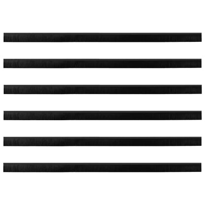 vidaXL Screw-on Door Brush Seals 6 pcs Black 100 cm Aluminium Alloy