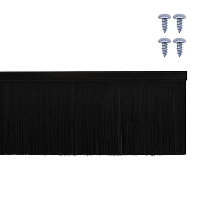 vidaXL Screw-on Door Brush Seals 6 pcs Black 100 cm Aluminium Alloy