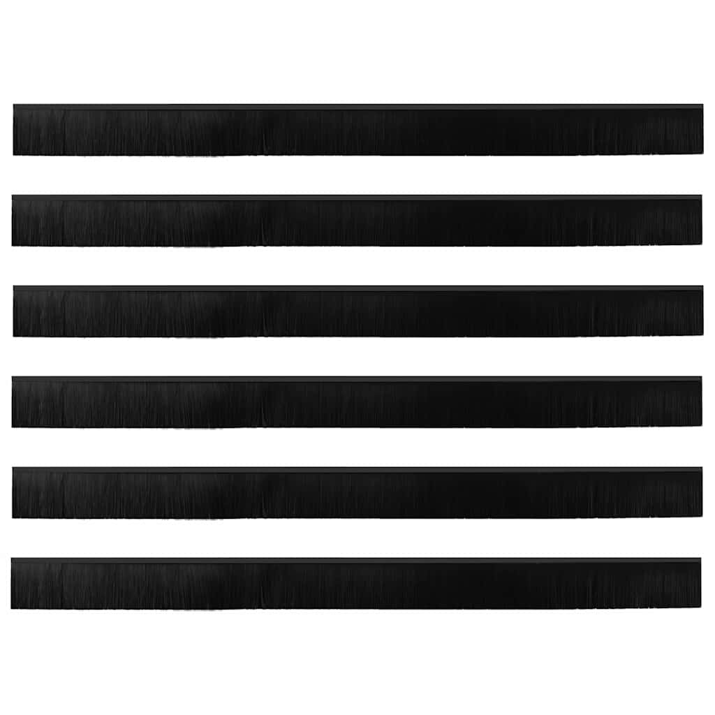 vidaXL Screw-on Door Brush Seals 6 pcs Black 100 cm Aluminium Alloy