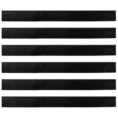 vidaXL Screw-on Door Brush Seals 6 pcs Black 100 cm Aluminium Alloy