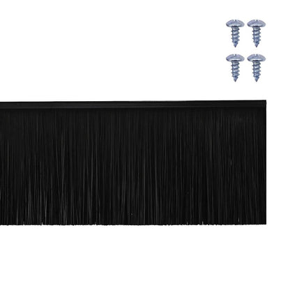 vidaXL Screw-on Door Brush Seals 6 pcs Black 100 cm Aluminium Alloy