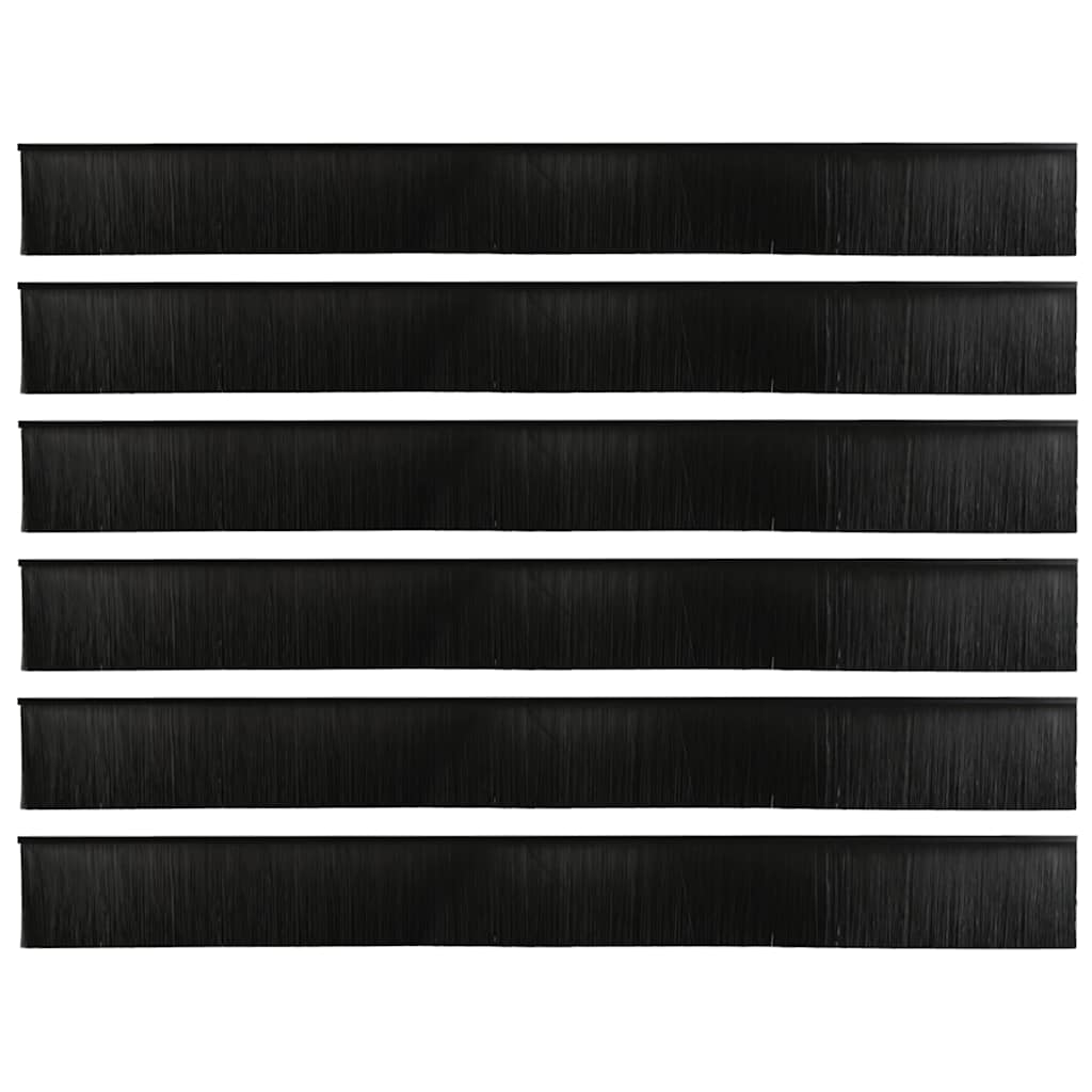 vidaXL Screw-on Door Brush Seals 6 pcs Black 100 cm Aluminium Alloy