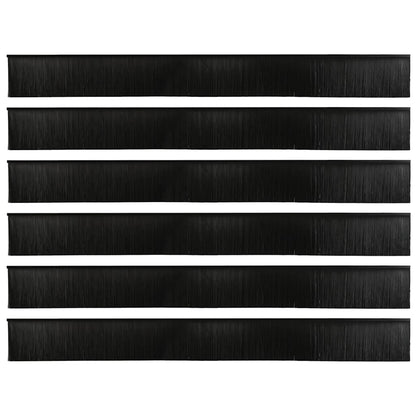 vidaXL Screw-on Door Brush Seals 6 pcs Black 100 cm Aluminium Alloy