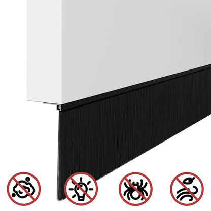 vidaXL Screw-on Door Brush Seals 6 pcs Black 100 cm Aluminium Alloy