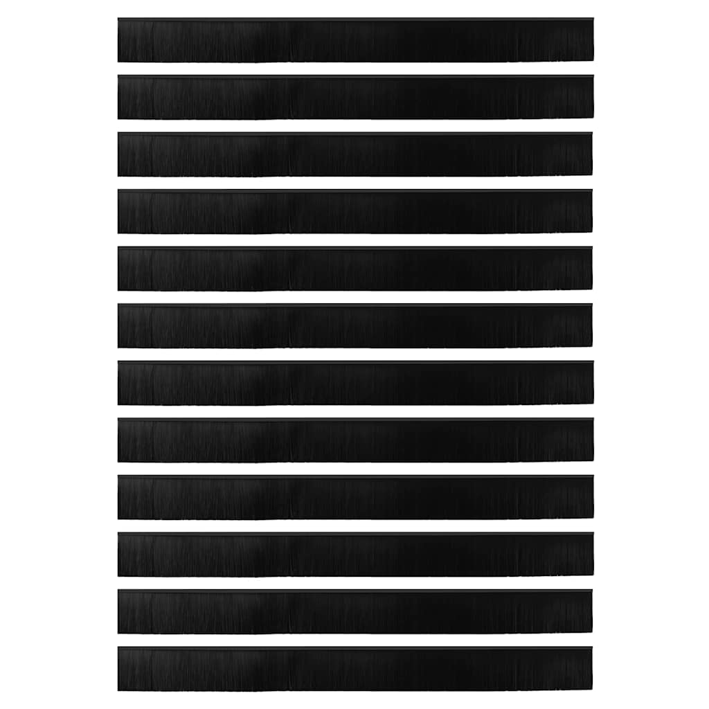 vidaXL Screw-on Door Brush Seals 12 pcs Black 100 cm Aluminium Alloy
