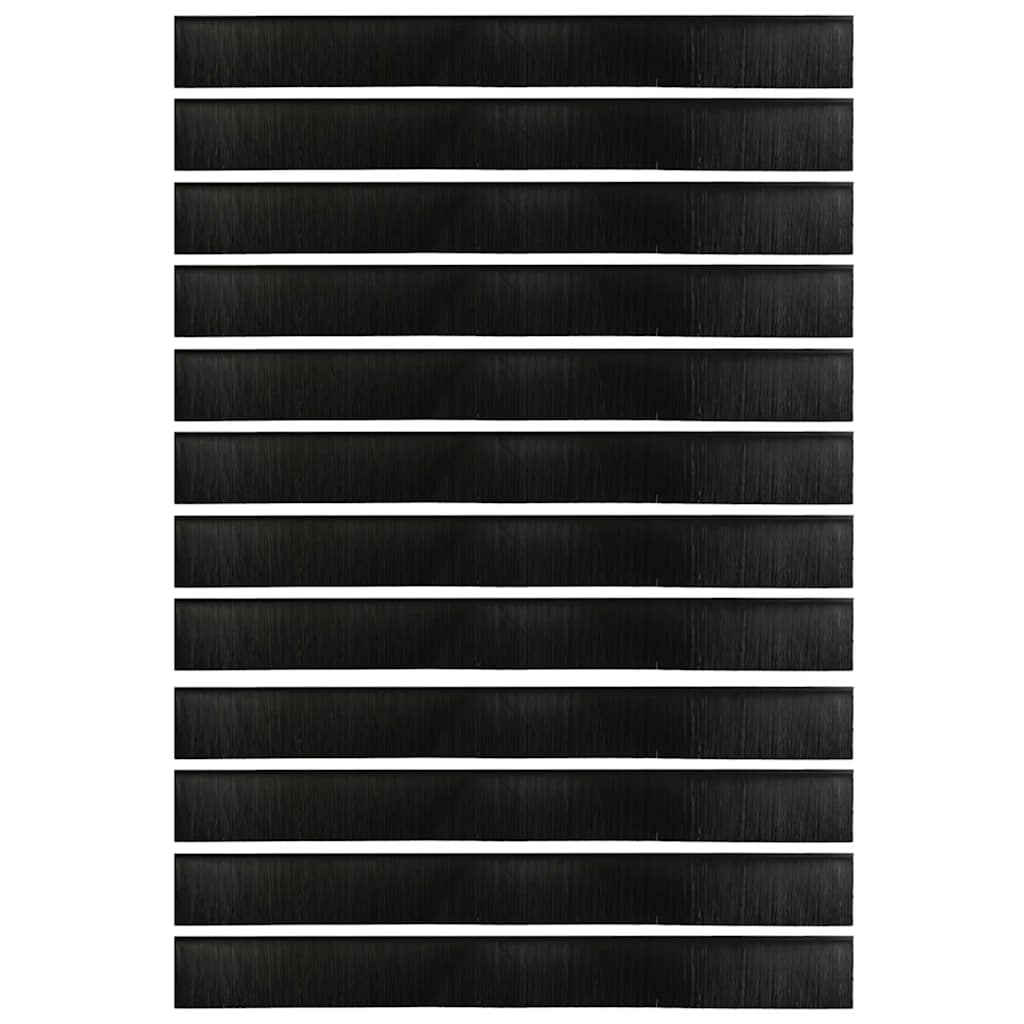 vidaXL Screw-on Door Brush Seals 12 pcs Black 100 cm Aluminium Alloy