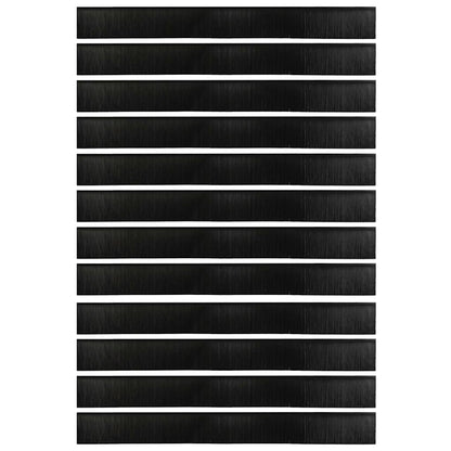 vidaXL Screw-on Door Brush Seals 12 pcs Black 100 cm Aluminium Alloy