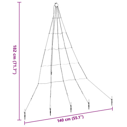 vidaXL LED Christmas Tree with Ground Spikes Blue 182 cm Metal
