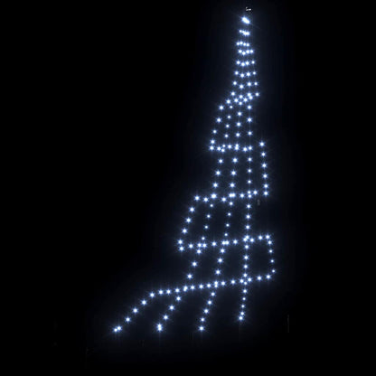 vidaXL LED Christmas Tree with Ground Spikes Cool White 306 cm Metal