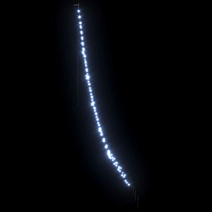 vidaXL LED Christmas Tree with Ground Spikes Cool White 306 cm Metal