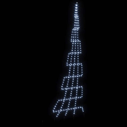 vidaXL LED Christmas Tree with Ground Spikes Cool White 511 cm Metal