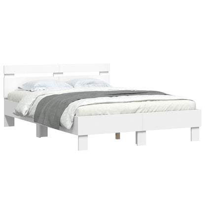 vidaXL Bed Frame with Headboard White 137 x 190 cm Engineered Wood
