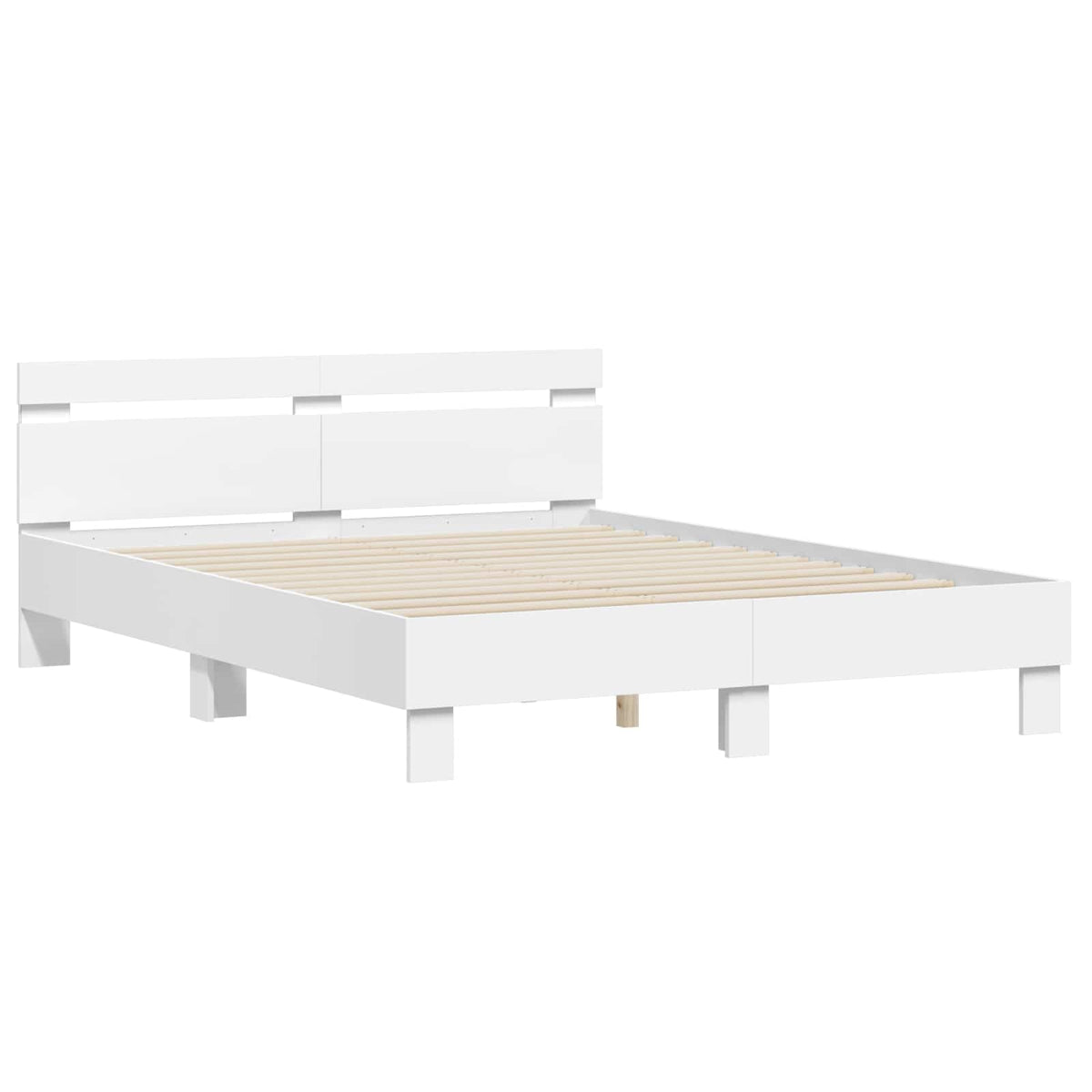 vidaXL Bed Frame with Headboard White 152 x 203 cm Engineered Wood