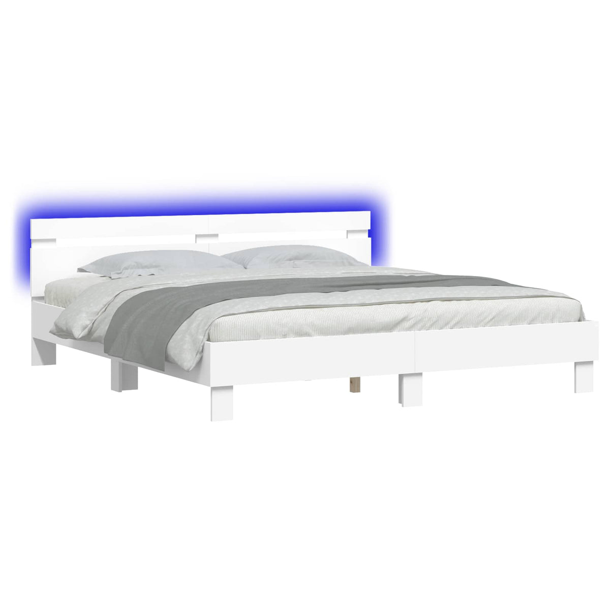 vidaXL Bed Frame with Headboard White 193 x 203 cm Engineered Wood