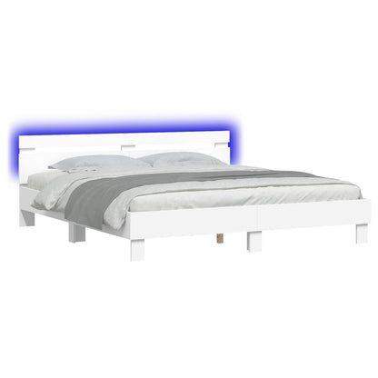 vidaXL Bed Frame with Headboard White 193 x 203 cm Engineered Wood