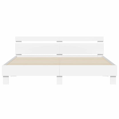 vidaXL Bed Frame with LED White 193 x 203 cm Engineered Wood