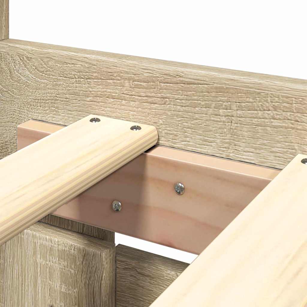vidaXL Bed Frame with Drawer Sonoma 193 x 203 cm Engineered Wood