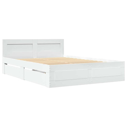 vidaXL Bed Frame with Drawer White 137 x 188 cm Engineered Wood