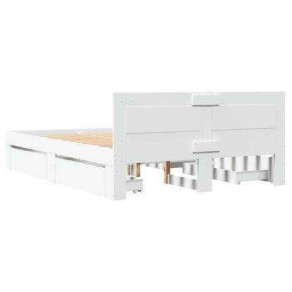 vidaXL Bed Frame with Drawer White 137 x 188 cm Engineered Wood