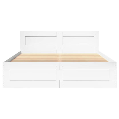 vidaXL Bed Frame with Drawer White 137 x 188 cm Engineered Wood