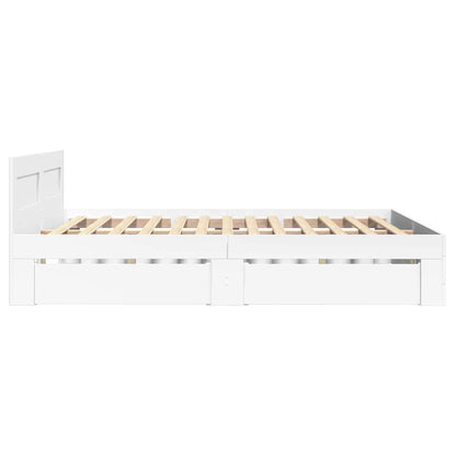 vidaXL Bed Frame with Drawer White 137 x 188 cm Engineered Wood