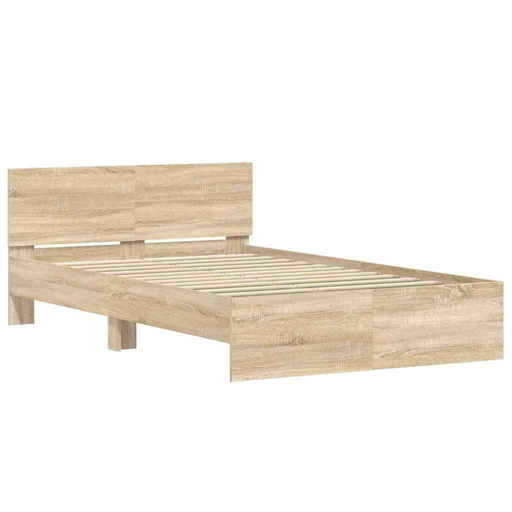 vidaXL Bed Frame Wall-mounted Sonoma 137 x 190 cm Engineered Wood