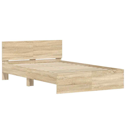 vidaXL Bed Frame Wall-mounted Sonoma 137 x 190 cm Engineered Wood