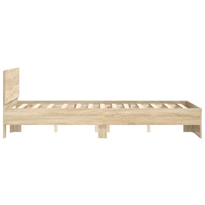 vidaXL Bed Frame Wall-mounted Sonoma 137 x 190 cm Engineered Wood