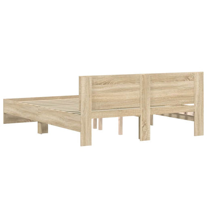 vidaXL Bed Frame Wall-mounted Sonoma 152 x 203 cm Engineered Wood