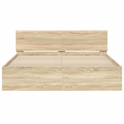 vidaXL Bed Frame Wall-mounted Sonoma 152 x 203 cm Engineered Wood