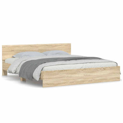 vidaXL Bed Frame Wall-mounted Sonoma 193 x 203 cm Engineered Wood