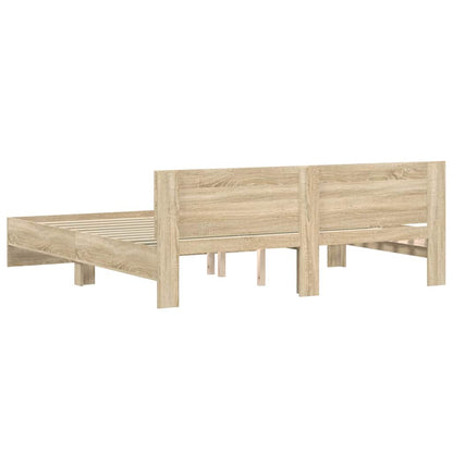 vidaXL Bed Frame Wall-mounted Sonoma 193 x 203 cm Engineered Wood