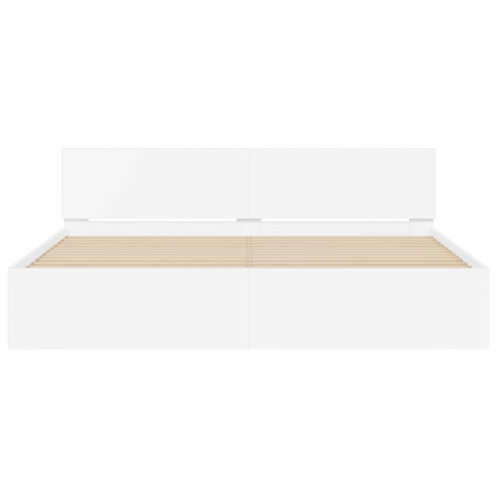 vidaXL Bed Frame with Headboard White 137 x 190 cm Engineered Wood