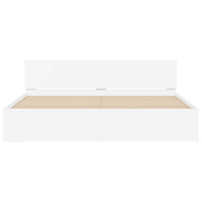 vidaXL Bed Frame with Headboard White 137 x 190 cm Engineered Wood