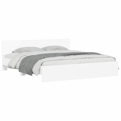 vidaXL Bed Frame with Headboard White 137 x 190 cm Engineered Wood