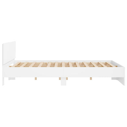 vidaXL Bed Frame with Headboard White 137 x 190 cm Engineered Wood