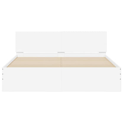 vidaXL Bed Frame with Headboard White 152 x 203 cm Engineered Wood