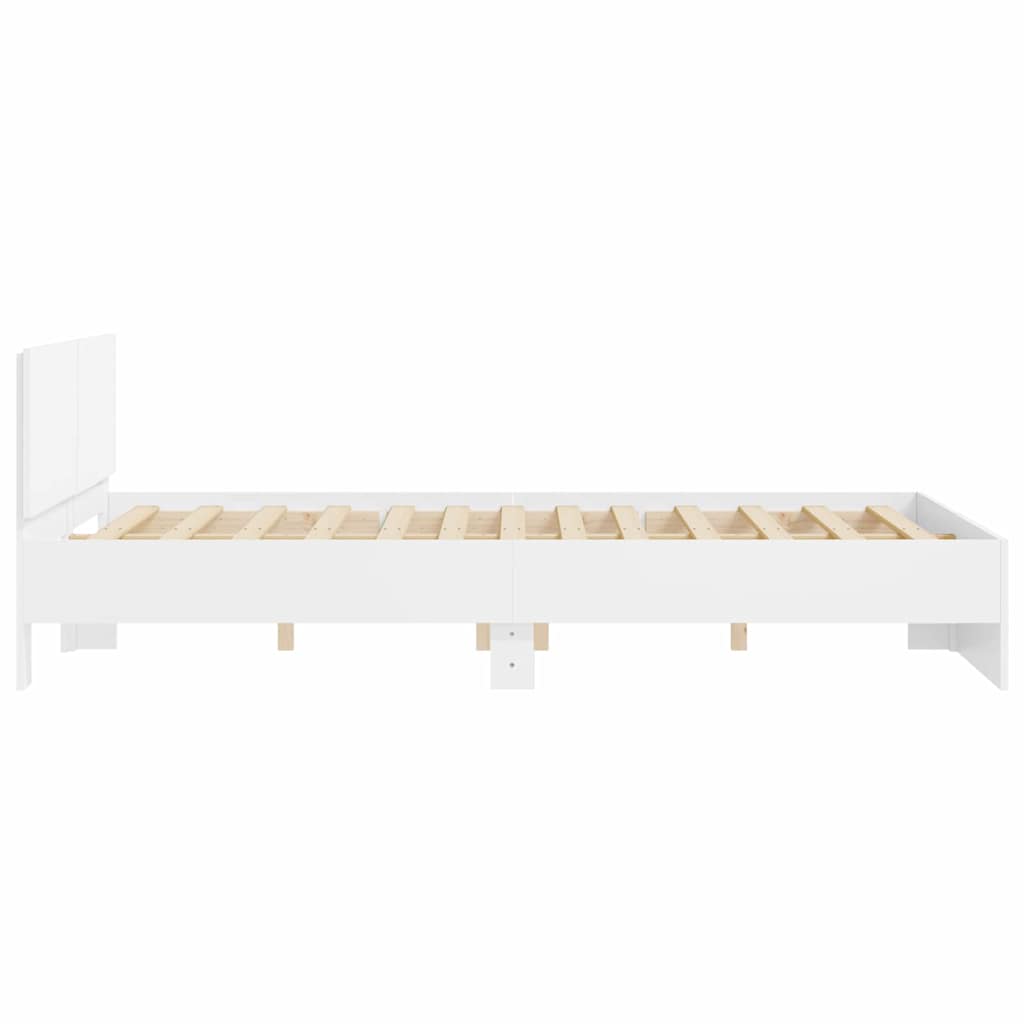 vidaXL Bed Frame with Headboard White 152 x 203 cm Engineered Wood