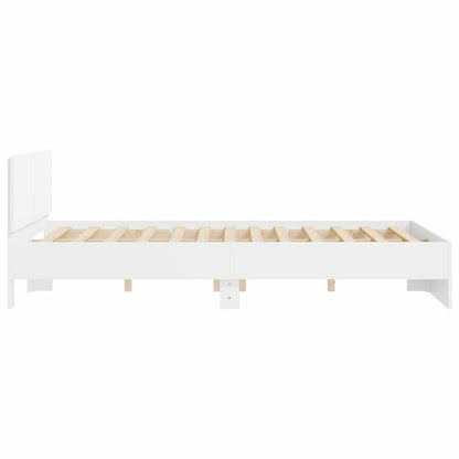 vidaXL Bed Frame with Headboard White 152 x 203 cm Engineered Wood