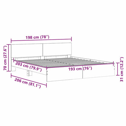 vidaXL Bed Frame 2 pcs White 193 x 203 cm Engineered Wood