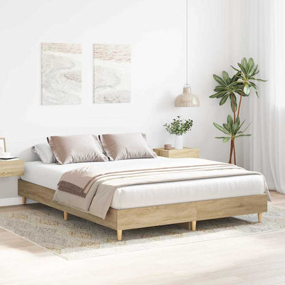 vidaXL Bed Frame Sonoma 152 x 203 cm Engineered Wood