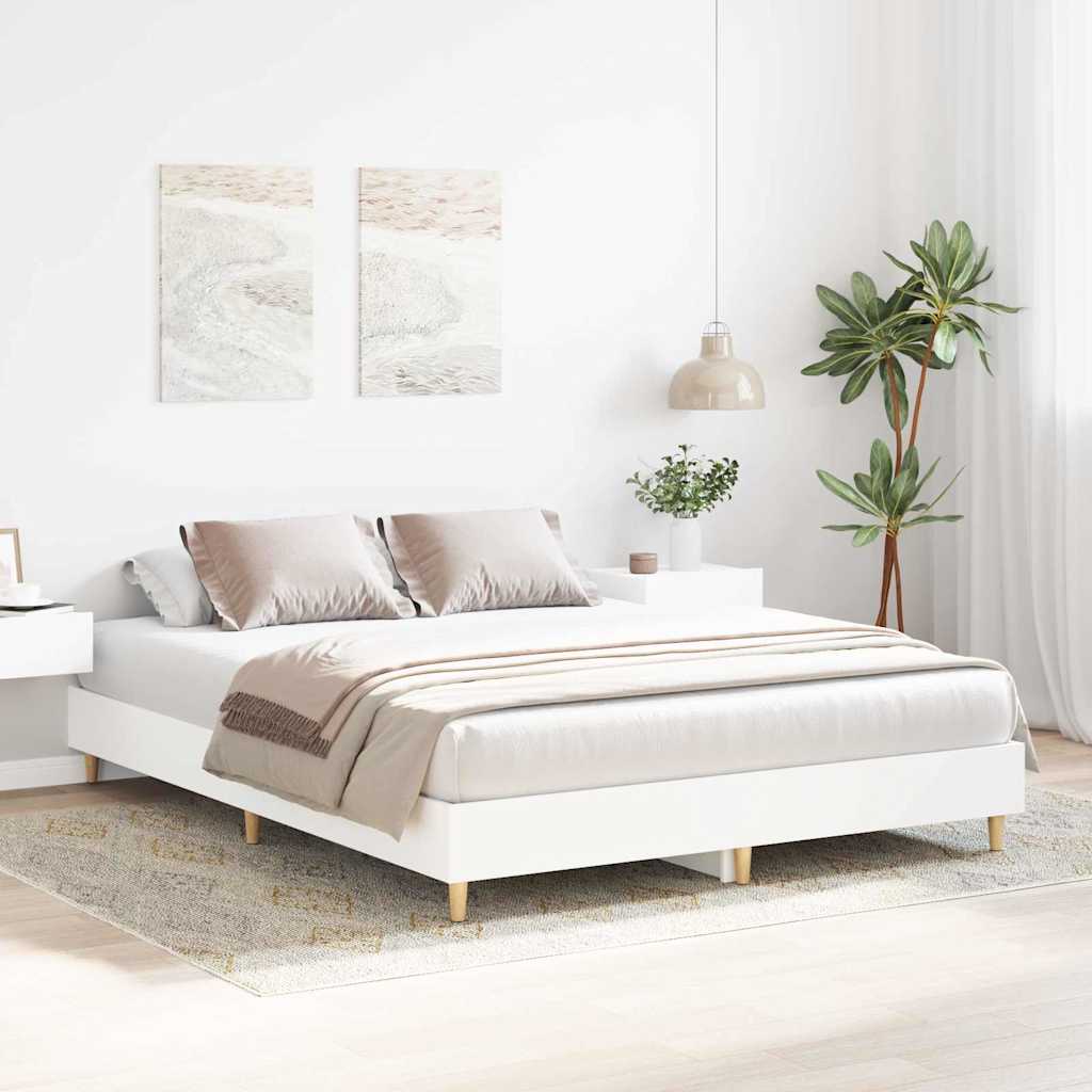 vidaXL Bed Frame 2 pcs White 152 x 203 cm Engineered Wood