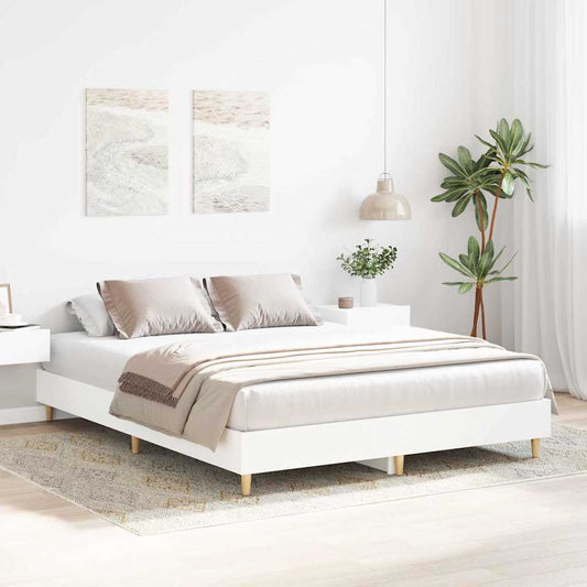 vidaXL Bed Frame 2 pcs White 152 x 203 cm Engineered Wood
