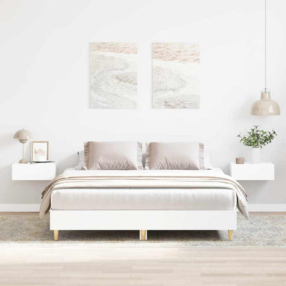 vidaXL Bed Frame 2 pcs White 152 x 203 cm Engineered Wood