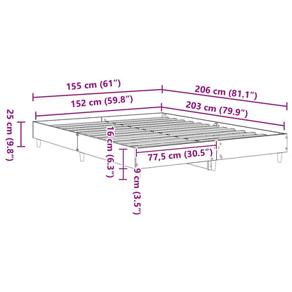 vidaXL Bed Frame 2 pcs White 152 x 203 cm Engineered Wood