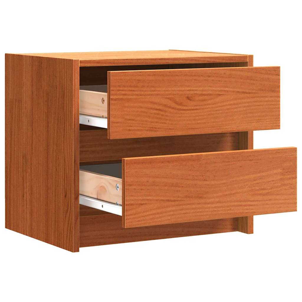 vidaXL Bedside Tables Wax Brown 40 x 30.5 x 35.5 cm Pine Wood
