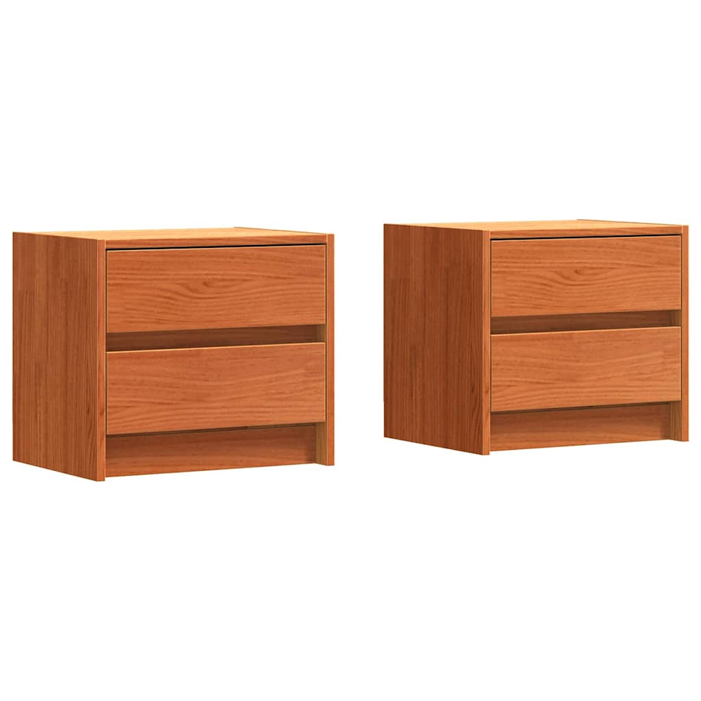 vidaXL Bedside Tables 2 pcs Wax Brown 40 x 30.5 x 35.5 cm Pine Wood